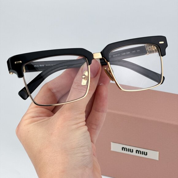 Miu Miu MU10ZS 1AB08N BRAND NEW Sunglasses Black Clear Blue Light Filter Unisex - Picture 3 of 13